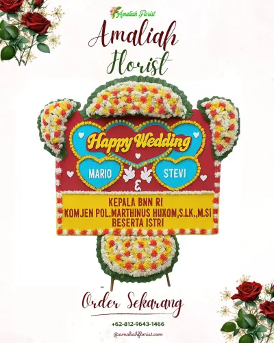 Karangan Papan Bunga Pernikahan di Caringin